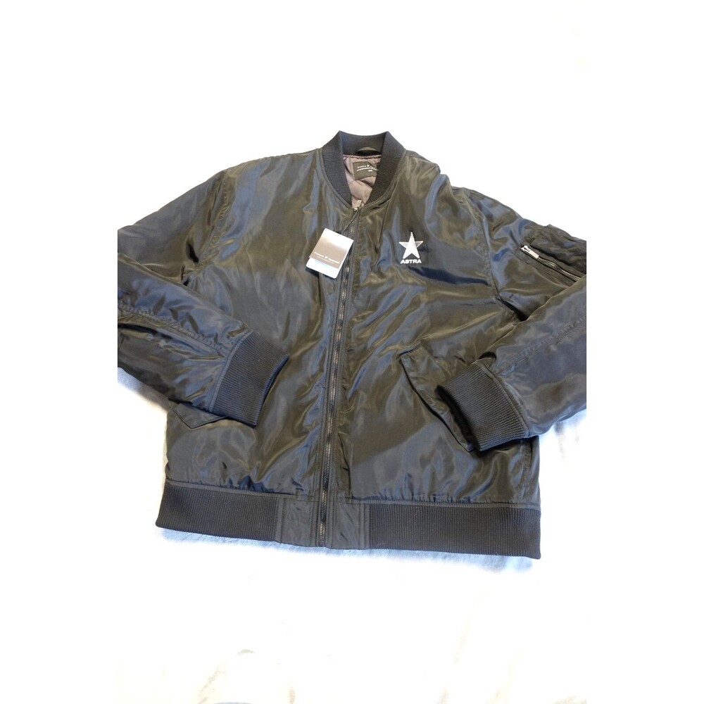 Fossa Mens‎ Size 2XL Black Wingover Full Zip Bomber Jacket Astra Logo NWT